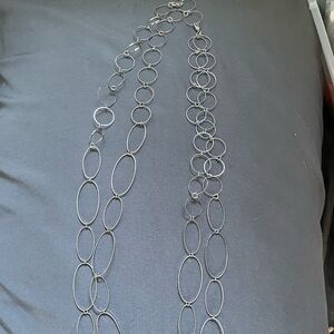 Silver Long Link Necklace - Women's Jewelry
